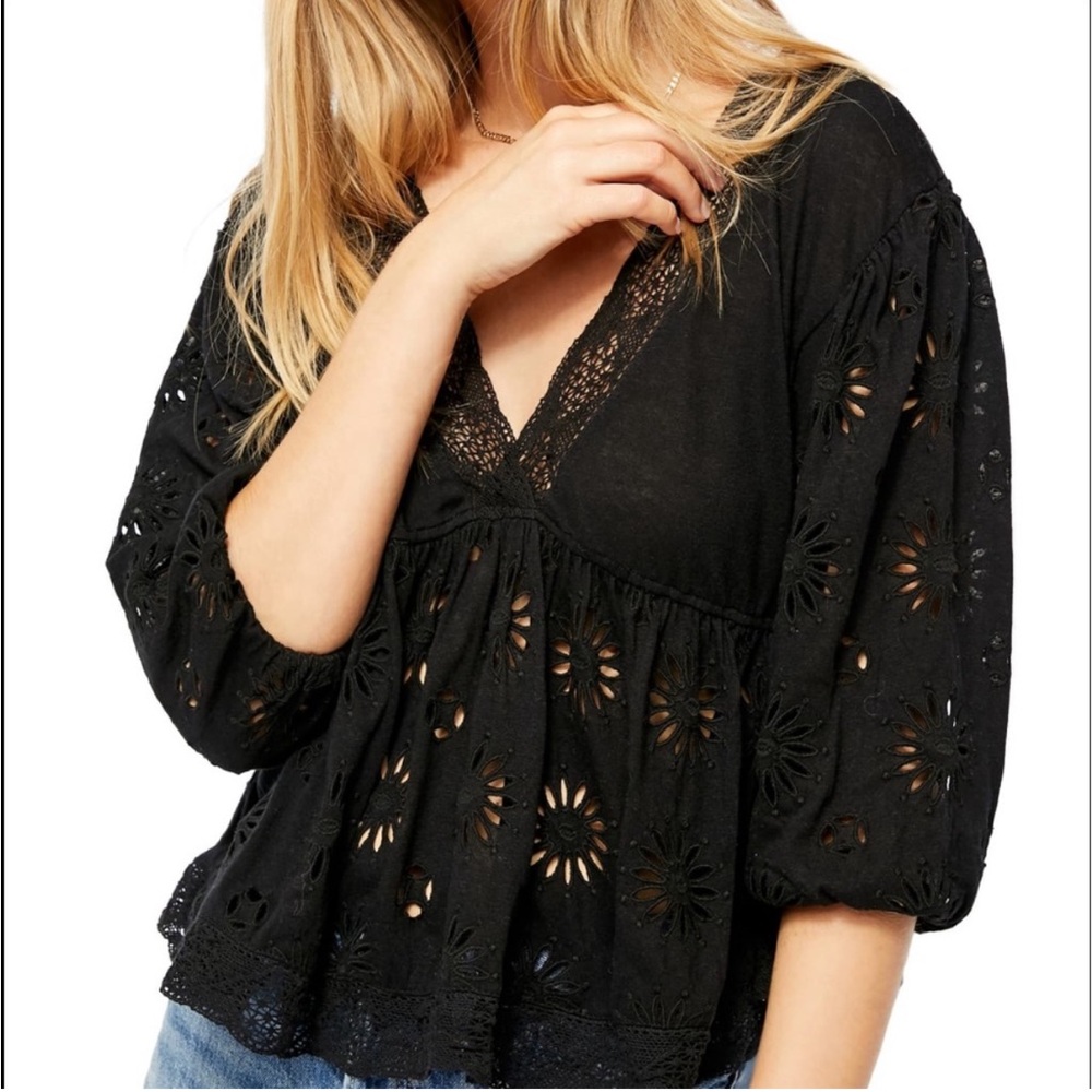 Free People Sweeter Side Eyelet Women's Blouse Small - Picture 2 of 12